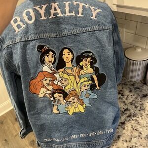 Cakeworthy Disney 1990s Princess Royalty Denim Jacket Adult Unisex XXL